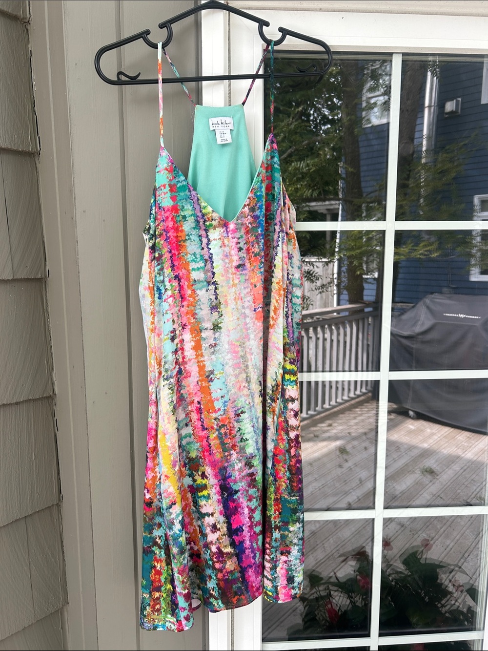 Nicole Miller Multi-Color Spaghetti-Strap Mini Dress